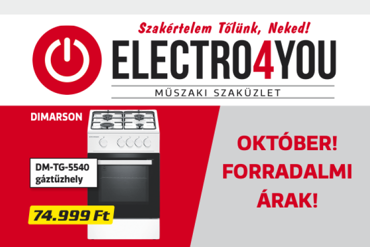 Forradalmi árak októberben az ELECTRO4YOU dombóvári üzletében